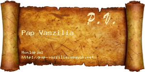Pap Vaszilia névjegykártya